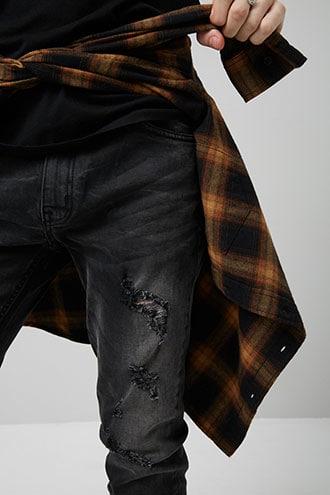Forever21 Kdnk Distressed Slim-fit Jeans