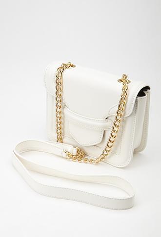 Forever21 Chain Strap Mini Crossbody White One Size
