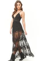 Forever21 Sheer Embroidered Geo Cutout Maxi Dress