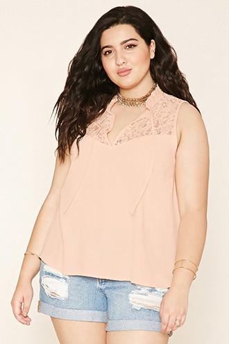 Forever21 Plus Women's  Plus Size Crochet Lace Top