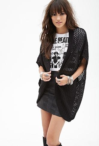 Forever21 Open-knit Batwing Cardigan