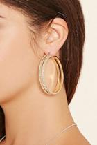 Forever21 Rhinestone Cutout Hoop Earrings