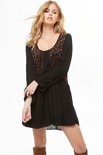Forever21 Floral Velvet Mini Dress