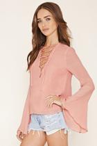 Forever21 Women's  Lace-up Blouse