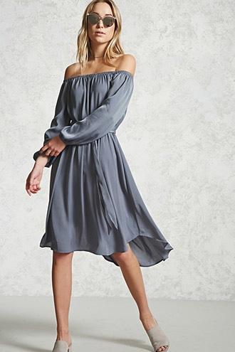 Forever21 Contemporary Belted Satin Dress