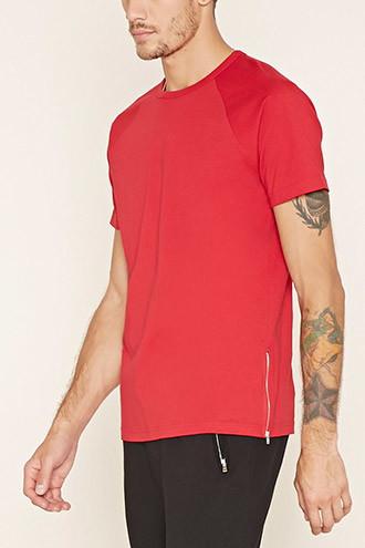 21 Men Men's  Side-zip Raglan Tee