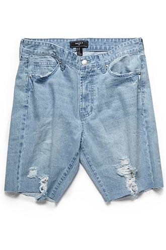 Forever21 Distressed-hem Denim Shorts