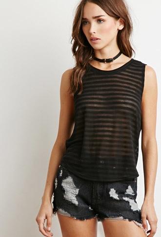Forever21 Shadow Stripe Knit Top