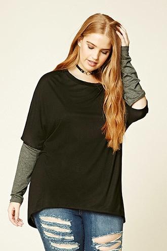 Forever21 Plus Women's  Plus Size Cutout Elbow Top
