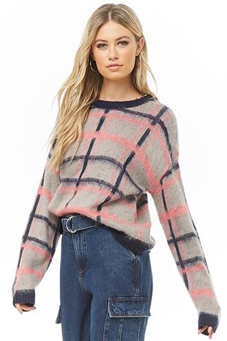 Forever21 Plaid Fleece Sweater