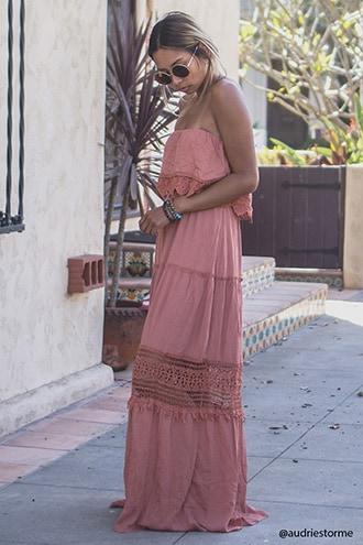 Forever21 Strapless Crochet Maxi Dress