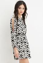Forever21 Women's  Belted Sunflower Peasant Dress