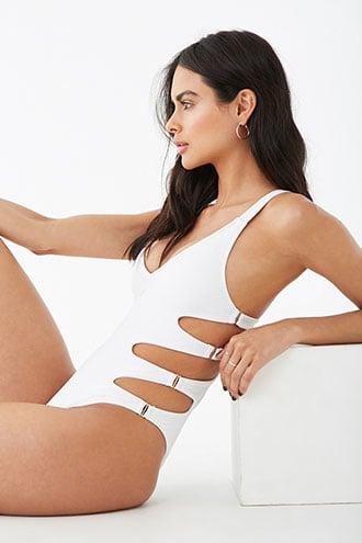 Forever21 Swan Cutout One-piece Swimsuit