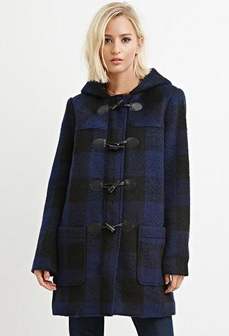 Forever21 Women's Toggle-front Plaid Coat