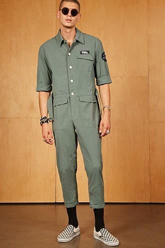 Forever21 Ing2ing Patch Cargo Jumpsuit