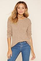 Forever21 Women's  Taupe Slub Knit Sweater