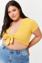 Forever21 Plus Size Polka Dot Self-tie Crop Top