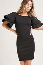 Forever21 Flounce Sleeve Scuba Knit Dress