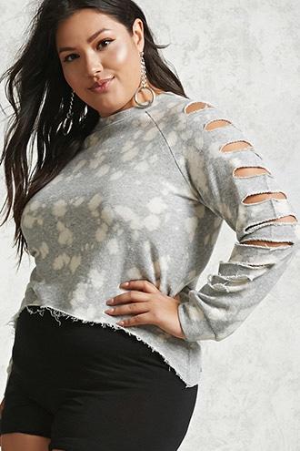 Forever21 Plus Size Bleached Sweatshirt