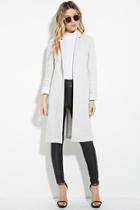 Forever21 Women's  Heather Grey Heathered Open-front Coat