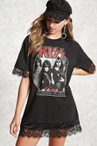 Forever21 Kiss Graphic Longline Tee