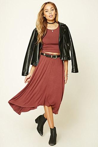 Forever21 Women's  Draped Midi Skirt