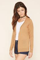 Forever21 Women's  Camel Cotton-blend Cardigan