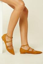 Forever21 Women's  Faux Suede Strappy Flats