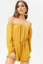 Forever21 Ruffle-hem Off-the-shoulder Romper