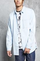 Forever21 Zip-hem Chambray Shirt