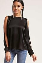 Forever21 Satin Open-sleeve Top