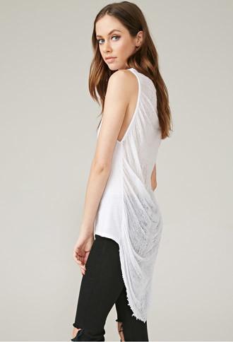Forever21 Marina T. Shredded Sheer-back Tank