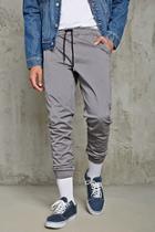 21 Men Men's  Grey Woven Cotton-blend Joggers