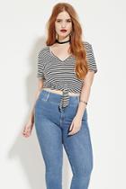 Forever21 Plus Women's  Plus Size Knotted Crop Top