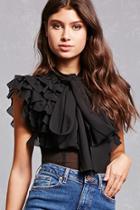Forever21 Sheer Tiered Ruffle Top