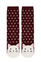 Forever21 Cat Hearts Graphic Crew Socks