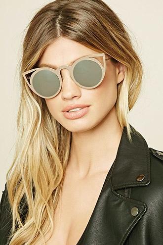 Forever21 Silver Cat Eye Sunglasses