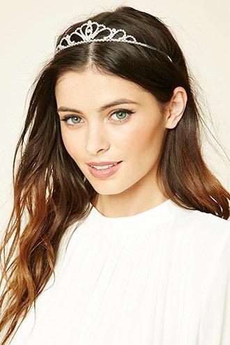 Forever21 Silver Rhinestone Tiara Headband