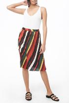 Forever21 Multicolor Pleated Midi Skirt