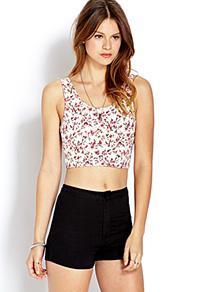 Forever21 Dainty Floral Crop Top