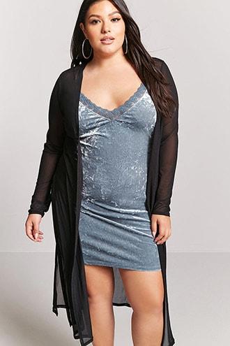 Forever21 Plus Size Vented Mesh Duster