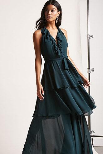 Forever21 Ruffled Halter Maxi Dress
