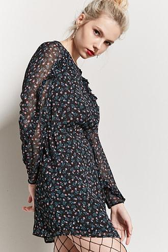 Forever21 Ruffle-trim Floral Dress
