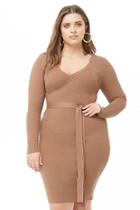 Forever21 Plus Size Belted Ribbed Dress