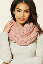Forever21 Light Pink Ribbed Knit Infinity Scarf