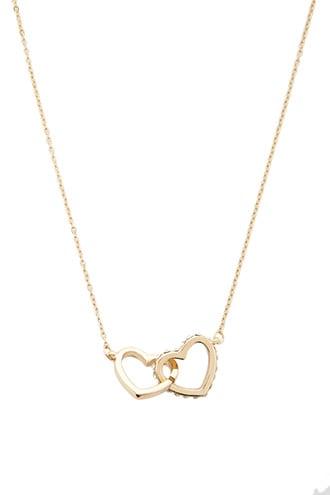 Forever21 Linked Hearts Pendant Necklace