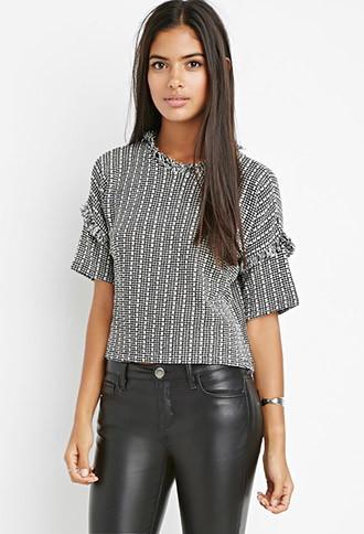 Love21 Frayed Two-tone Knit Top