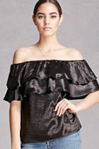 Forever21 Satin Layered-flounce Tube Top