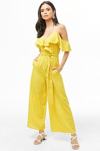 Forever21 Ruffled Wide Leg Jumpsuit