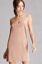 Forever21 Women's  Brown Satin Slip Dress